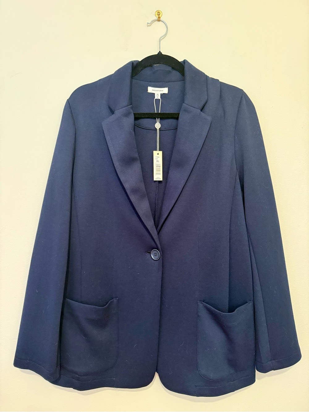 Max Studio Navy Single-Button Blazer